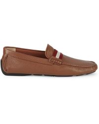 Bally Waltec Pebbled Leather Driving Loafers - Brown