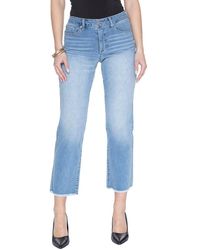 Blue Revival - Revival Quinn Mid Rise Cropped Straight Jeans - Lyst