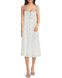 Velvet By Graham & Spencer - Riley Cotton Geometric Midi-Dress - Lyst