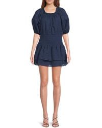 Ramy Brook - Sawyer Puff-Sleeve Cotton Minidress - Lyst