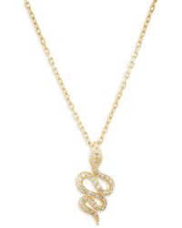 Saks Fifth Avenue - 14k Yellow Gold & 0.11 Tcw Diamond Snake Pendant Necklace - Lyst