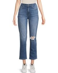 Joe's Jeans - High Rise Straight Distressed Ankle Jeans - Lyst