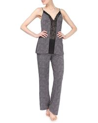 Memoi - 2-piece Lace Trim Cami & Pants Pajama Set - Lyst
