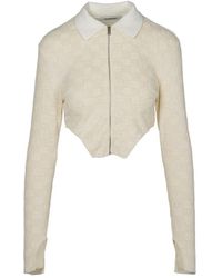 Ambush - Monogram Zip Up Crop Top - Lyst