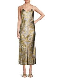 Ba&sh - Robe Flavia Metallic Slip Midi-Dress - Lyst