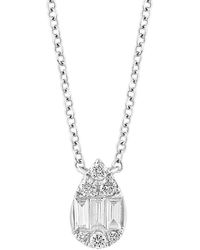 Effy - 14K & 0.25 Tcw Diamond Teardrop Pendant Necklace/17" - Lyst
