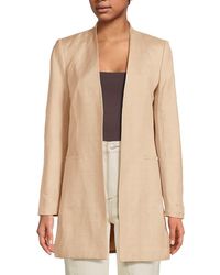 Calvin Klein - Linen Blend Open Front Jacket - Lyst