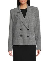 L'Agence - Atmore Glen Plaid Double-Breasted Blazer - Lyst