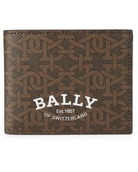 Bally - Monogram Leather Bifold Wallet - Lyst