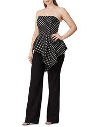 Black Halo - Strapless Polka Dot Jumpsuit - Lyst