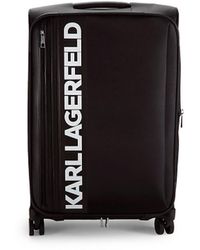 Karl Lagerfeld Logo 20-inch Spinner Suitcase - Black