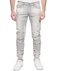 ELEVEN PARIS - Distressed High Rise Slim Straight Fit Jeans - Lyst
