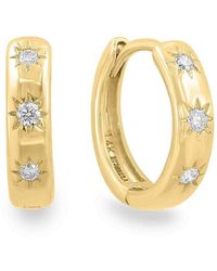 Saks Fifth Avenue - 14K & 0.09 Tcw Diamond Huggie Earrings - Lyst