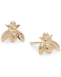 Saks Fifth Avenue 14k Yellow Gold Bee Stud Earrings - Metallic