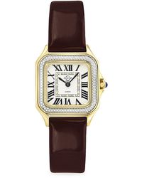 Gv2 - Milan 27.5Mm Stainless Steel, Diamond & Leather Strap Watch - Lyst