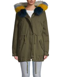 maje parka with fur hood