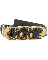 Versace - Logo Chain Leather Belt - Lyst