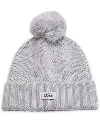 UGG - Cuff Knit Beanie With Yarn Pom - Lyst