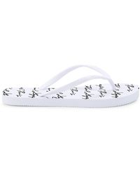 Karl Lagerfeld Zayda Logo Flip Flops - White
