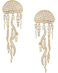 Eye Candy LA - Luxe 18k Goldplated & Cubic Zirconia Jellyfish Drop Earrings - Lyst