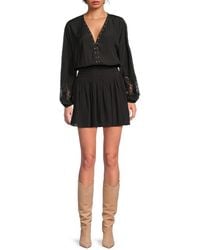 Ramy Brook - Vaira Lace Smocked Mini Dress - Lyst