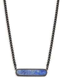 Tateossian - Rt Ip Plated Stainless Steel & Sodalite Pendant Necklace - Lyst