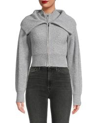 10 Crosby Derek Lam - Ramona Layered Cropped Wool Blend Cardigan - Lyst