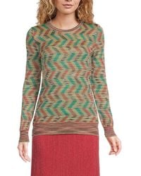 M Missoni - Zig Zag Pattern Wool Blend Sweater - Lyst