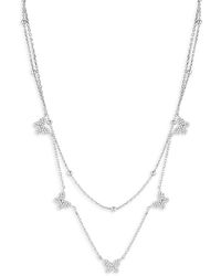 Chloe and Madison - 14K--Plated Sterling & Cubic Zirconia Pavé Butterfly Double Layer Necklace - Lyst