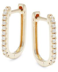 Effy - 14k Yellow Gold & 0.22 Tcw Diamond Hoop Earrings - Lyst