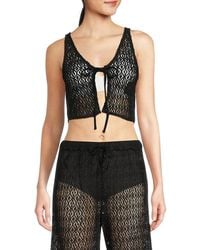 Noisy May - Iben Knit Crochet Tie Crop Top - Lyst