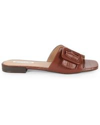Saks Fifth Avenue - Brooklyn Croc Embossed Leather Sandals - Lyst