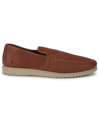 Hush Puppies Leather Slip-on Trainers - Brown