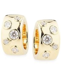 Saks Fifth Avenue - Goldplated Sterling & 0.95-1.11 Tcw Lab-Grown Diamond Hoop Earrings - Lyst