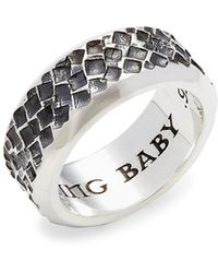 King Baby Studio Sterling Silver Textured Band Ring - Metallic
