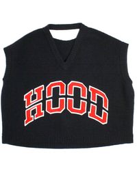 Hood By Air Oversize 'hood' Wool Ribbed Vest - Black