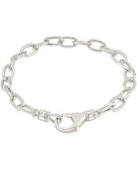 Sterling Forever - Rhodium Plated & Cubic Zirconia Chain Bracelet - Lyst