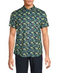 Report Collection - Leaf Print Short Sleeve Shirt - Lyst