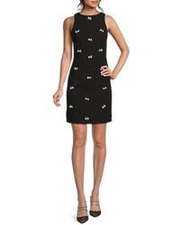 Lea & Viola - Faux Pearl Embellished Mini Dress - Lyst