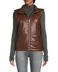 vigoss faux leather puffer jacket