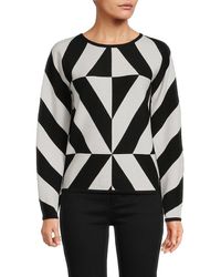 Tahari - Geometric Dolman Sleeve Sweater - Lyst