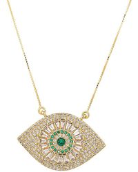 Eye Candy LA - The Luxe Collection 18k Goldplated Evil Eye Pendant Necklace/12" - Lyst