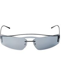 Prada 70mm Rectangular Sunglasses - Gray