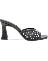 BCBGeneration - Ryia 75Mm Embellished Faux Leather Slide Sandals - Lyst
