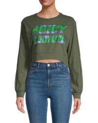 Juicy Couture Cropped Graffiti Logo Pullover - Green
