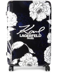 Karl Lagerfeld 28 Inch Floral Spinner Suitcase - Blue