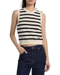 FRAME - The Harbor Striped Cotton-Blend Sleeveless Top - Lyst