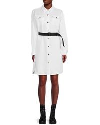 Karl Lagerfeld - Detachable Belt Mini Shirt Dress - Lyst
