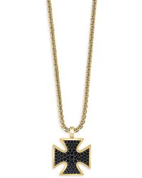 Effy - 14k Goldplated Sterling Silver & Black Spinel Pendant Necklace - Lyst