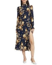 Reformation - Stevi Floral Mock Turtleneck Midi-Dress - Lyst